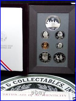 1996 U. S. Mint PROOF Silver PRESTIGE Set ATLANTA OLYMPICS NO Box with COA (7 Coin)