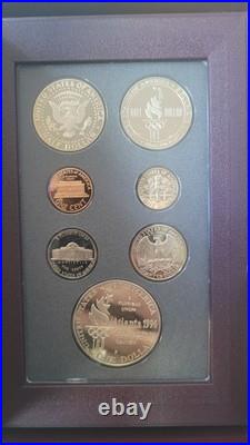 1996 US Mint Olympic Silver Prestige Proof Set Original Packaging & COA Key Date