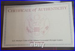 1996 US Mint Olympic Silver Prestige Proof Set Original Packaging & COA Key Date