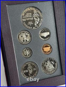 1996 US Mint Prestige 7-Coin Set of US Olympic Coins with COA Silver Dollar