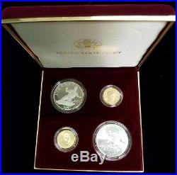 1997 4 Coin Jackie Robinson Commemorative Gold & Silver Coin Set BU & Proof OGP