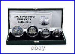 1997 Silver Proof Britannia 4 x Coin Collection + Coa Royal Mint 21st Birthday