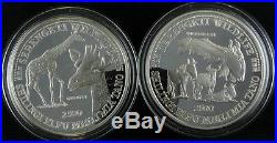 1998 TANZANIA 2500 Shilingi 50 Oz Silver 10 Coins Proof Set Serengeti Wildlife