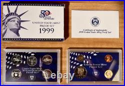 1999 2000 2001 2002 2003 2004 2005 2006 2007 2008 2009 US Mint Proof Sets OGP