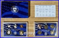 1999 2000 2001 2002 2003 2004 2005 2006 2007 2008 2009 US Mint Proof Sets OGP