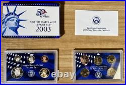 1999 2000 2001 2002 2003 2004 2005 2006 2007 2008 2009 US Mint Proof Sets OGP