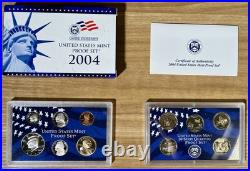 1999 2000 2001 2002 2003 2004 2005 2006 2007 2008 2009 US Mint Proof Sets OGP