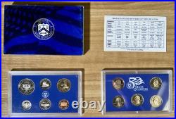 1999 2000 2001 2002 2003 2004 2005 2006 2007 2008 2009 US Mint Proof Sets OGP