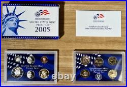 1999 2000 2001 2002 2003 2004 2005 2006 2007 2008 2009 US Mint Proof Sets OGP