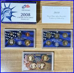 1999 2000 2001 2002 2003 2004 2005 2006 2007 2008 2009 US Mint Proof Sets OGP