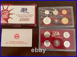 1999 2000 U. S. MINT SILVER PROOF SET 19 Coins Total