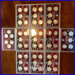 1999-2008-2009 Complete Silver Proof 56 Pc State Quarter Set 11 Years Sealed