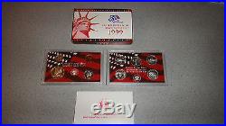1999-2008 Complete Silver Proof Sets With Boxes, COA'S And Bonus Storage Box