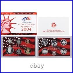 1999-2008 S Proof Set Run Box & COA 90% Silver US Mint 10 Sets 109 Coins