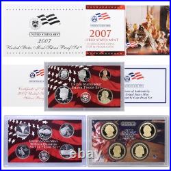 1999-2008 S Proof Set Run Box & COA 90% Silver US Mint 10 Sets 109 Coins