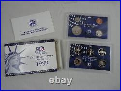 1999-2008 US Mint Proof Sets OGP Box & COA Lot 109 Coins (10 Annual Sets)