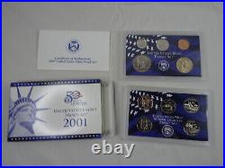 1999-2008 US Mint Proof Sets OGP Box & COA Lot 109 Coins (10 Annual Sets)