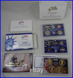 1999-2008 US Mint Proof Sets OGP Box & COA Lot 109 Coins (10 Annual Sets)