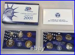 1999-2008 US Mint Proof Sets OGP Box & COA Lot of 109 Coins 10 Annual Sets Lot