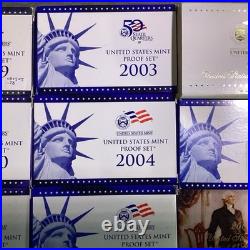 1999-2008 US Mint Proof Sets OGP & COA 109 Coins 10 Annual Sets 120525 40qk