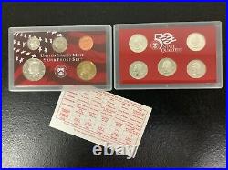 1999 2008 US Mint Silver S Proof Sets with State Quarters US Mint Box And COA