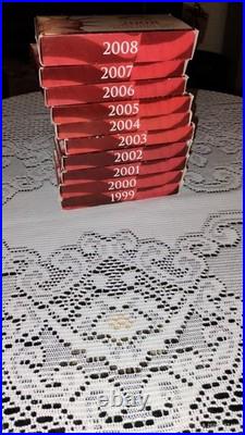 1999-2008 US Mint Silver S Proof Sets with State Quarters US Mint Box & Insured