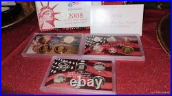 1999-2008 US Mint Silver S Proof Sets with State Quarters US Mint Box & Insured