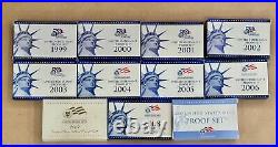 1999 2009 Complete Run Of U. S. Proof Sets