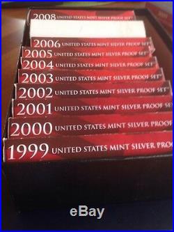 1999-2009 Silver Proof Sets Includes State Quarters