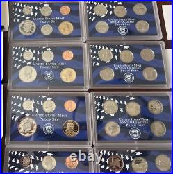 1999-2009 US Mint Proof Sets with Box & COA Lot of 127 Coins (11 Annual Sets)