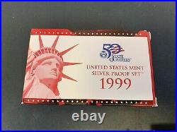 1999-2009 US Mint Silver S Proof Sets with State Quarters US Mint Box & COA OGP