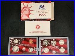 1999-2009 US Mint Silver S Proof Sets with State Quarters US Mint Box & COA OGP