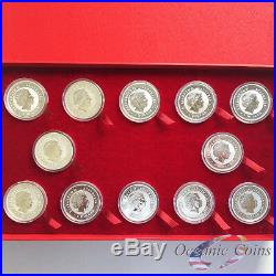 1999-2010 Australia Silver Lunar I Complete Set 12 Coins 1 Oz Presentation Box