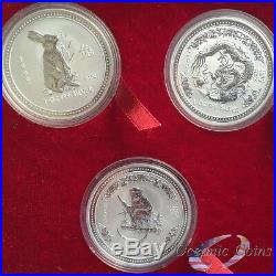 1999-2010 Australia Silver Lunar I Complete Set 12 Coins 1 Oz Presentation Box