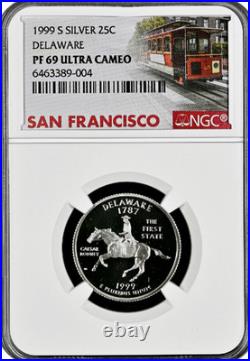1999-S Silver Proof Set 9 Coin US Mint Set NGC graded PF69 Ultra Cameo 1999-S Silver Proof Set 9 Coin US Mint Set NGC graded PF69 Ultra Cameo