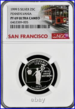 1999-S Silver Proof Set 9 Coin US Mint Set NGC graded PF69 Ultra Cameo 1999-S Silver Proof Set 9 Coin US Mint Set NGC graded PF69 Ultra Cameo