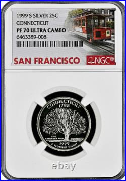 1999-S Silver Proof Set 9 Coin US Mint Set NGC graded PF69 Ultra Cameo 1999-S Silver Proof Set 9 Coin US Mint Set NGC graded PF69 Ultra Cameo