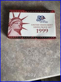 1999 Silver Proof Set U. S. Mint Original Government Packaging OGP COA 1999 Silver Proof Set U. S. Mint Original Government Packaging OGP COA