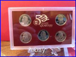 1999 United States Mint SILVER PROOF SET 9 Coin Set with State Quarters and COA