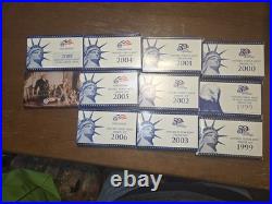 1999 to 2007 Proof Sets U. S Mint 9 Sets Box & COA State Quarters