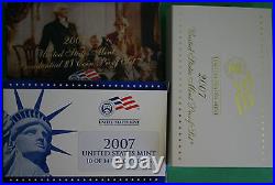 1999 to 2009 S 11 Years Annual US Mint PROOF Set Collection 127 Coins COA + Box
