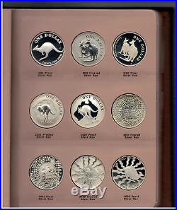 1oz SILVER KANGAROOS SET 1993 to 2008 (36 coins) INCLUDE 2007 ROLF & Gold Proof
