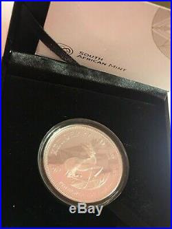 1oz Silver Kruggerand Proof coin boxed with cetificate
