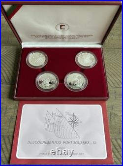 2000 Portugal Silver Proof Set Series XI New Frontiers 200 Escudos Case COA Rare
