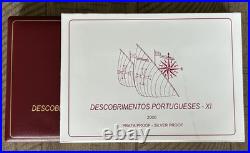 2000 Portugal Silver Proof Set Series XI New Frontiers 200 Escudos Case COA Rare