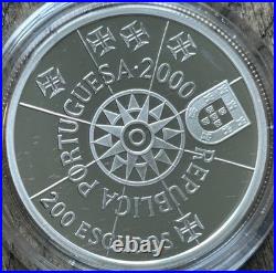 2000 Portugal Silver Proof Set Series XI New Frontiers 200 Escudos Case COA Rare