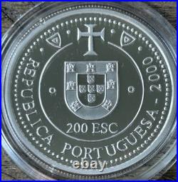 2000 Portugal Silver Proof Set Series XI New Frontiers 200 Escudos Case COA Rare