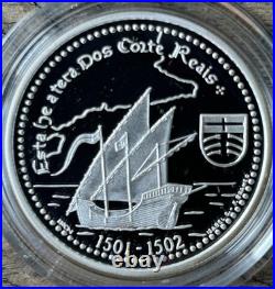 2000 Portugal Silver Proof Set Series XI New Frontiers 200 Escudos Case COA Rare
