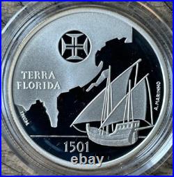 2000 Portugal Silver Proof Set Series XI New Frontiers 200 Escudos Case COA Rare