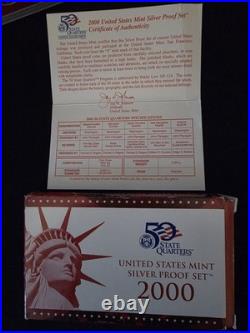 2000-s Us Mint Silver Proof Set 1.33oz W Coa
